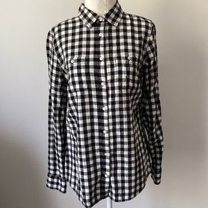 St. John's Bay Black and White Checkered Button Shirt